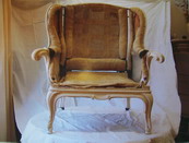 Restaurierung des Sterbesessels Ansicht von vorn